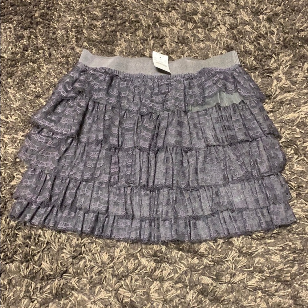 NWT J Crew purple lace mini skirt. Size 4